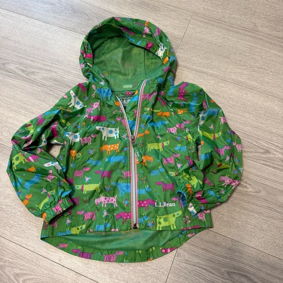 L.L. Bean Kids Green Animal Print Jacket - Picture 1 of 9